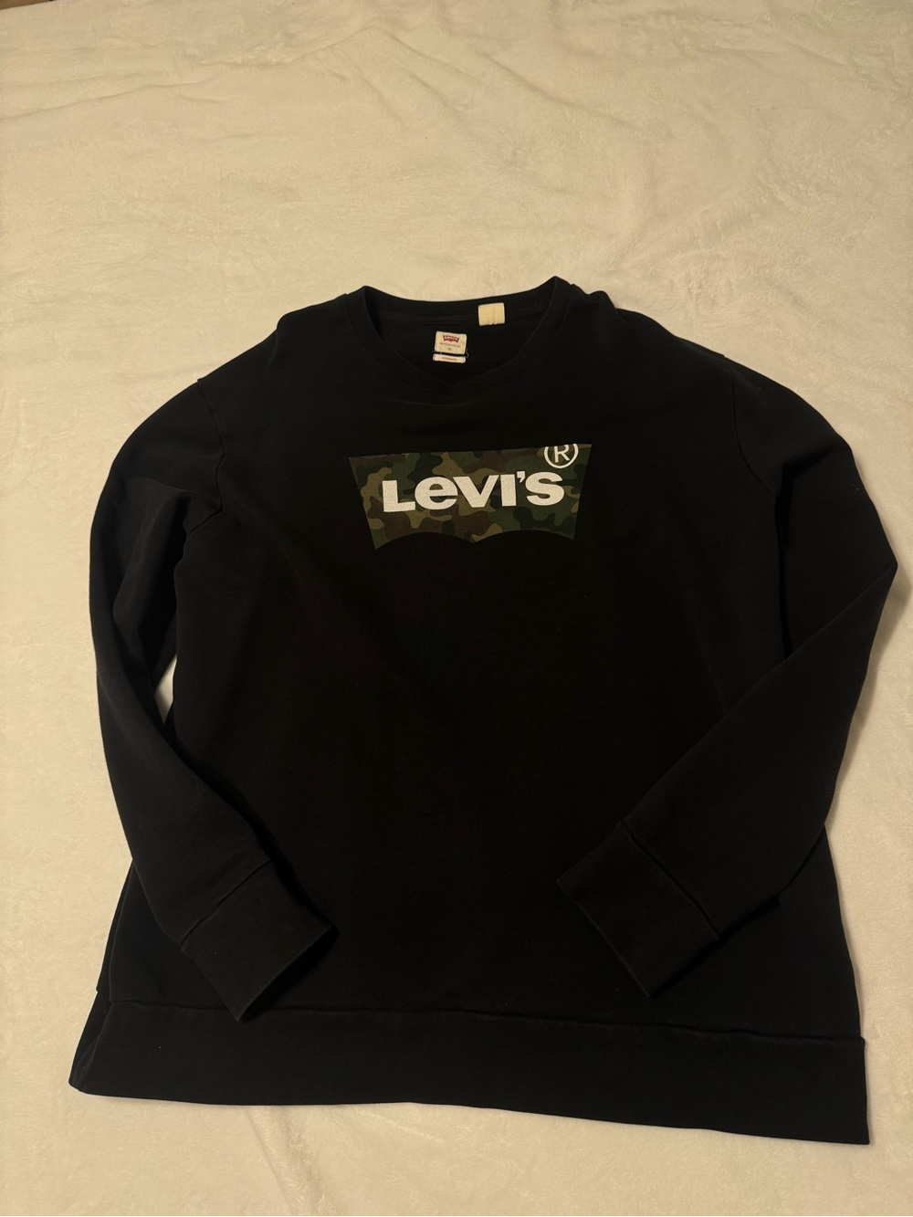 Levi's Black Sweatshirt with Camo Logo Panel
